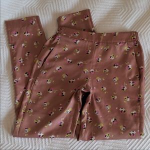 J Crew Falling Pansies Flower Slim Pull On Pant 00